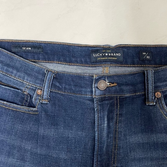 Lucky Brand Men’s 121 Slim Dark Wash Jeans Size 38 - Picture 5 of 7